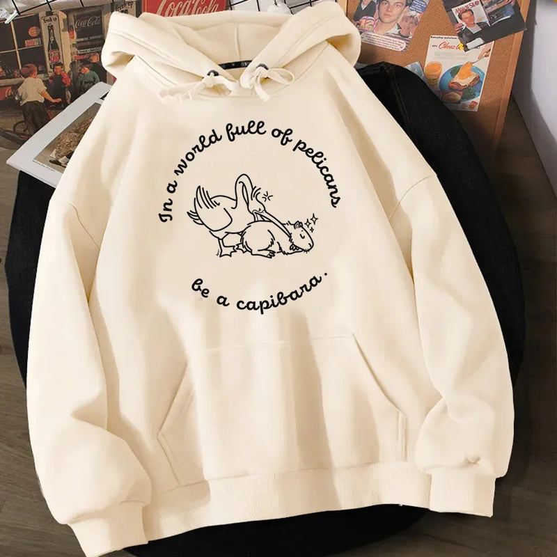 Capibara hoodies men streetwear anime Hood men anime tracksuit